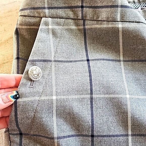 TOMMY Hilfiger High Waisted Cropped Windowpane Pants Grey Size 14 - Picture 12 of 15